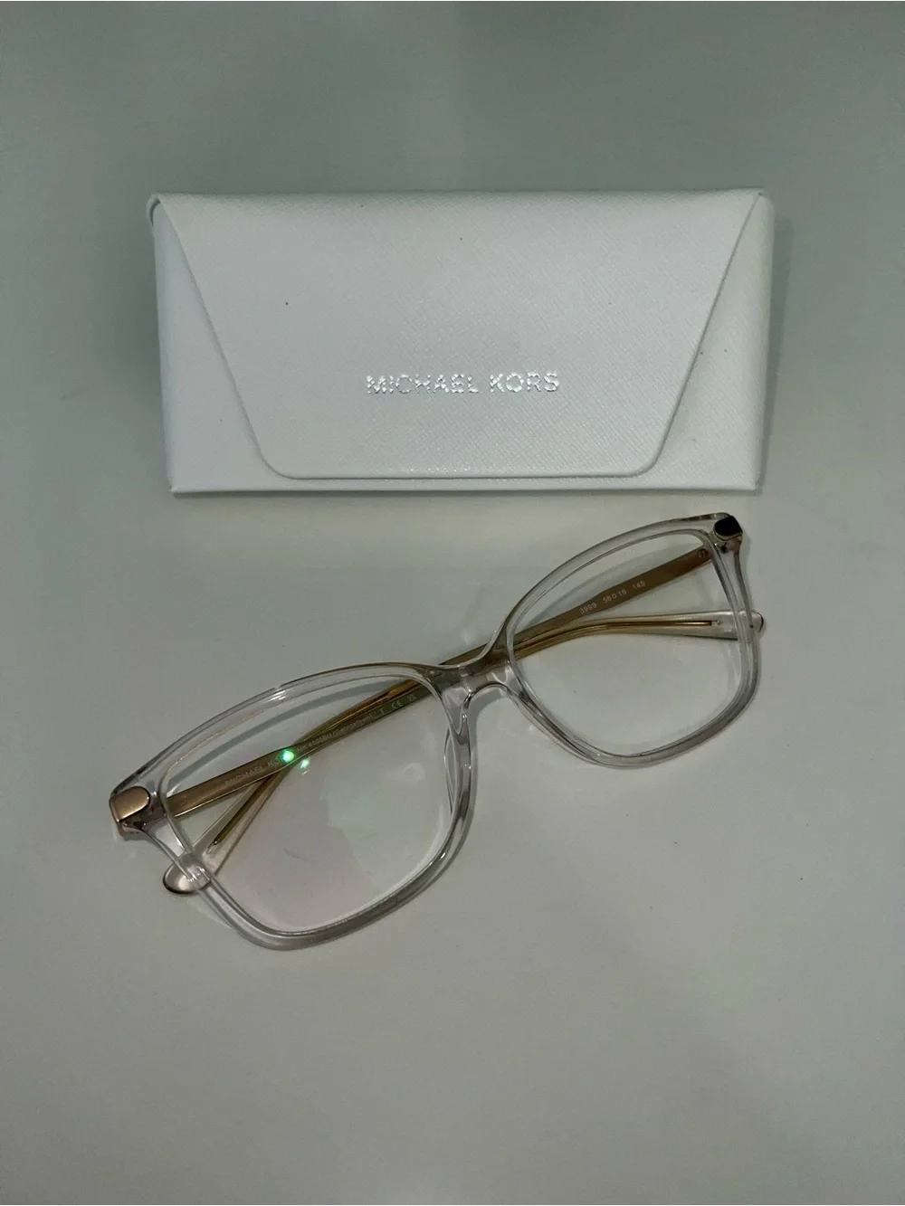 Michael Kors Crystal Clear Frames with Gold Temples